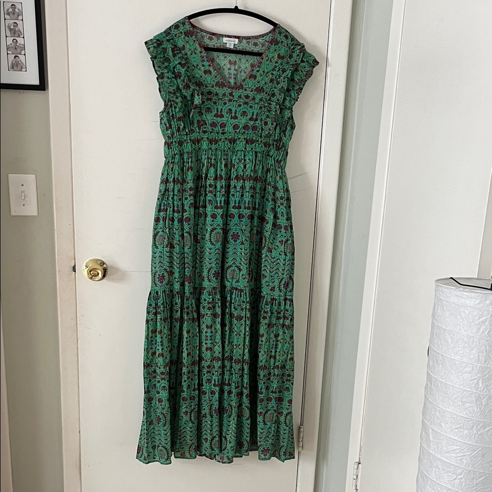 Sundance Green and Red Floral Maxi Dress